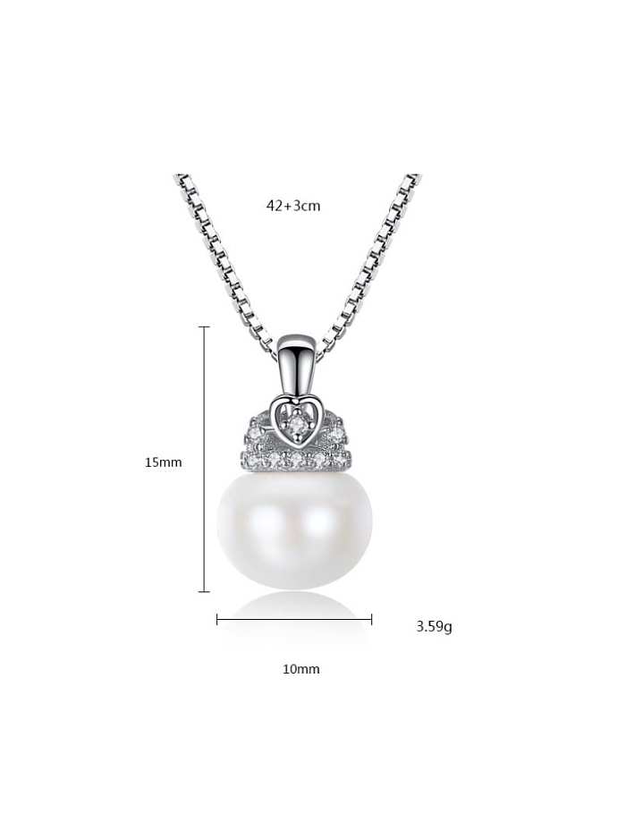 Collier de perles d'eau douce en argent sterling AAA zircon 90-95