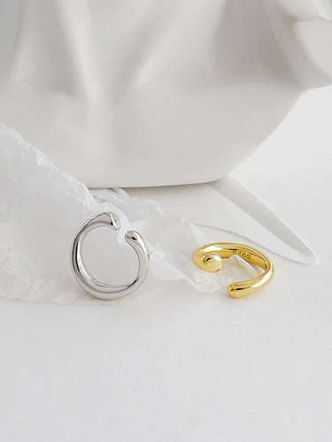 925 Sterling Silver With Gold Plated Fashion Irregular Clip On Earrings