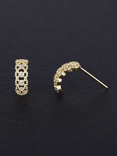 925 Sterling Silver Cubic Zirconia Lace Vintage Stud Earring