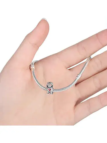 925 silver cute puppy charms