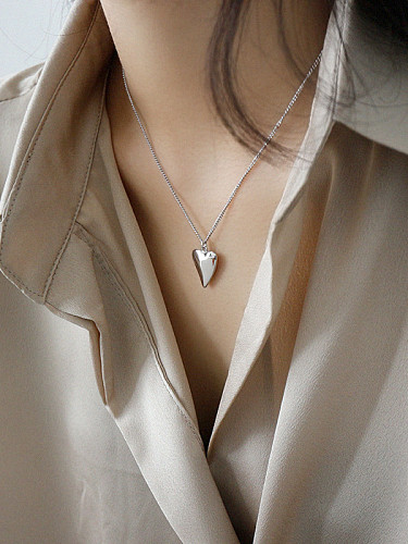 925 Sterling Silver With Smooth Simplistic Heart Locket Necklace