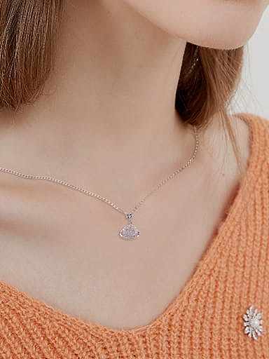 925 Sterling Silver Cubic Zirconia Starry universe Dainty Necklace