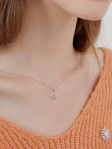925 Sterling Silver Cubic Zirconia Starry universe Dainty Necklace