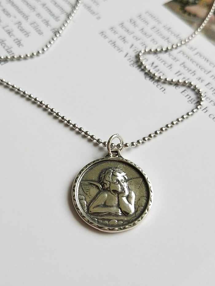 925 Sterling Silver Guardian Angel Necklace