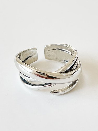 925 Sterling Silber Kreuz Vintage stapelbarer Ring