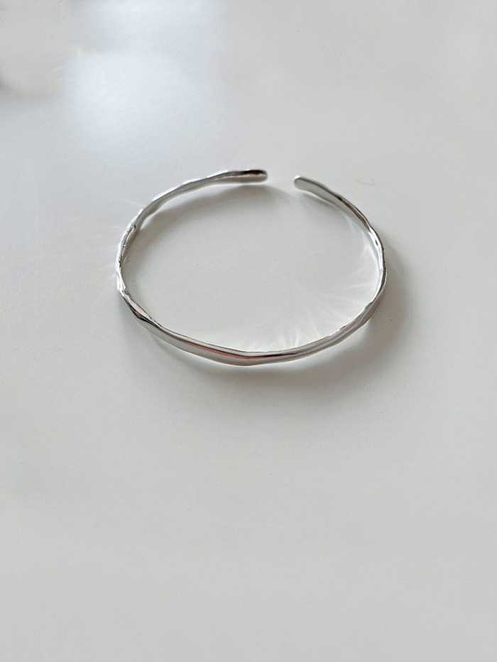 925 Sterling Silver Vintage Special Shaped Thin Bracelet Cuff Bangle