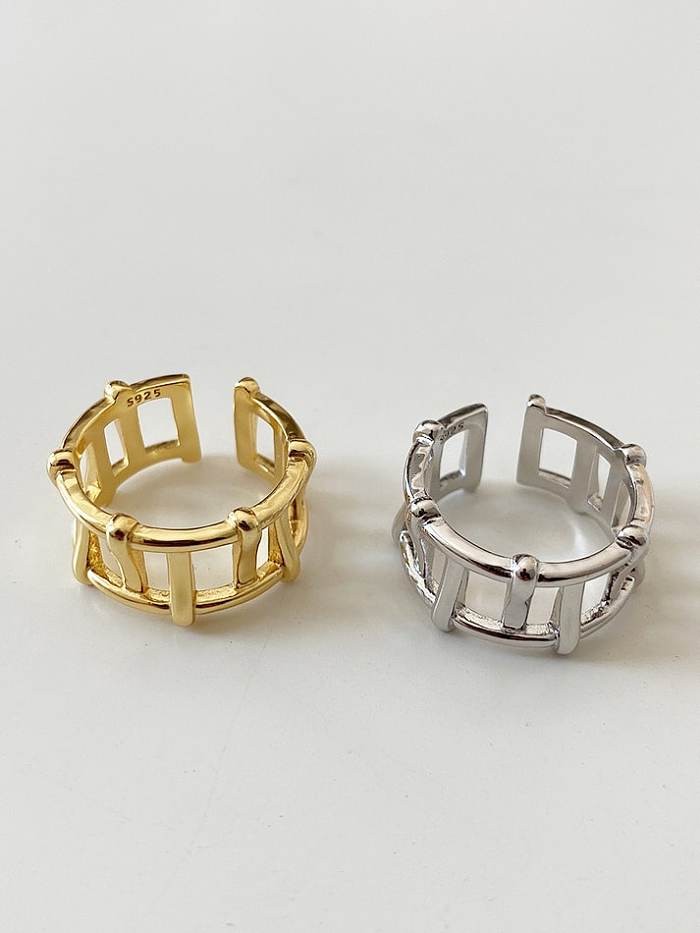 925 Sterling Silver Geometric Vintage Band Ring