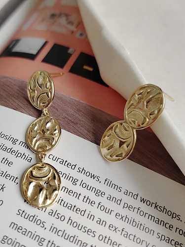 Boucles d'oreilles pendantes vintage irrégulières en argent sterling 925
