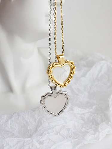 Collar de plata de ley 925 con medallón de corazón de moda chapado en oro