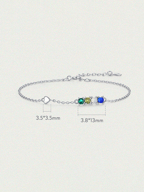 Geometrisches minimalistisches Gliederarmband aus 925er Sterlingsilber mit Zirkonia