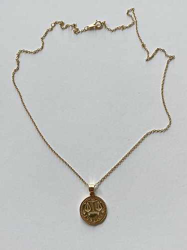 925 Sterling Silver Golden Libra pendant Necklace
