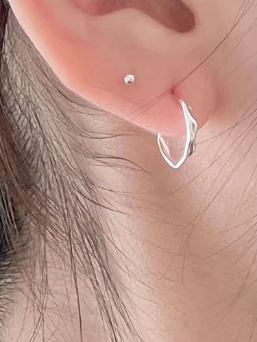 925 Sterling Silver Geometric Minimalist Stud Earring