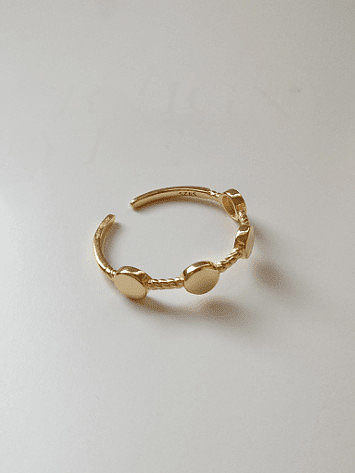Anéis redondos simples de prata esterlina 925 banhados a ouro 18k