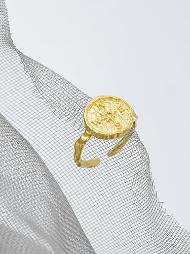 خاتم من الفضة الإسترليني عيار 925 بتصميم هندسي عتيق