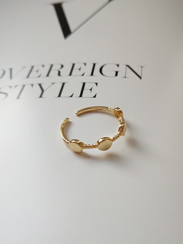 925 Sterling Silver With 18k Gold Plated Simplistic Round Rings