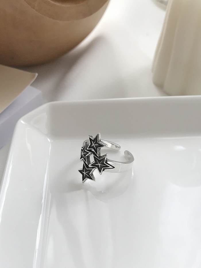 925 Sterling Silver star free size Ring
