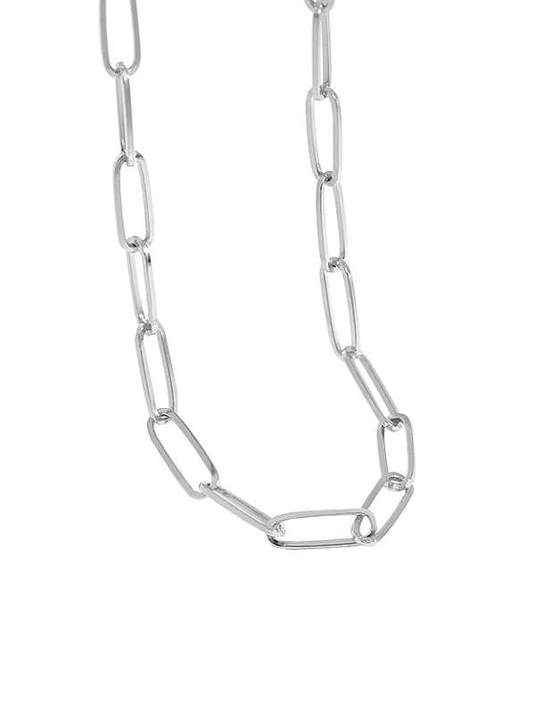925 Sterling Silber hohle geometrische Kette Vintage Halskette