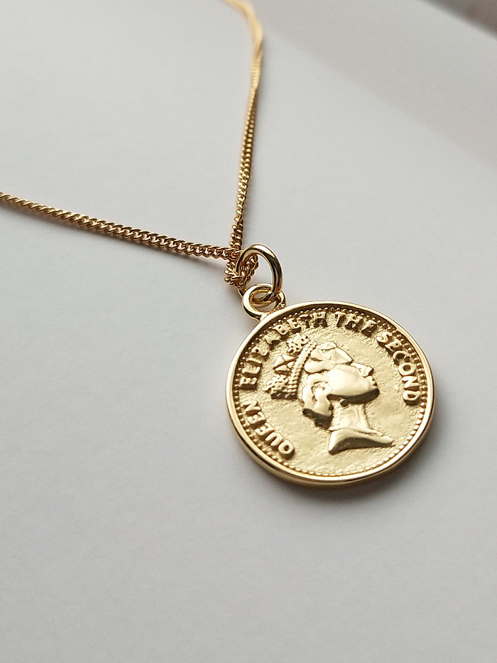 Pure silver 18K-gold coin Necklace