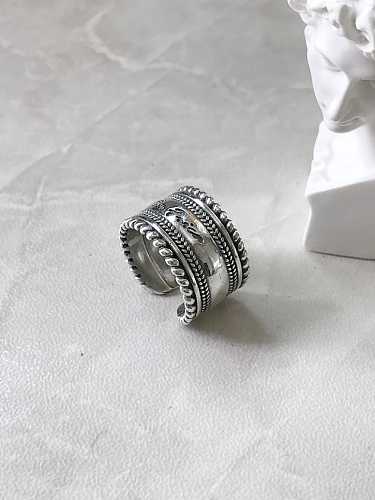 925 Sterling Silber Multi-Layer-Twist Frica Vintage Free Size Band Ring