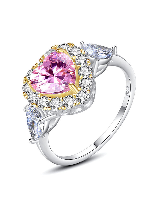 925 Sterling Silver Cubic Zirconia Geometric Dainty Band Ring