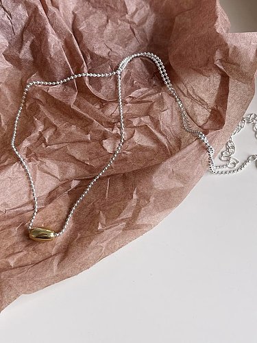 925 Sterling Silver Cone Minimalist Beaded Necklace