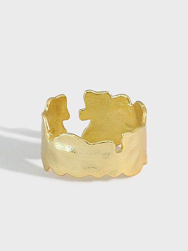 Artisan Band Ring aus 925er Sterlingsilber mit unregelmäßiger Textur