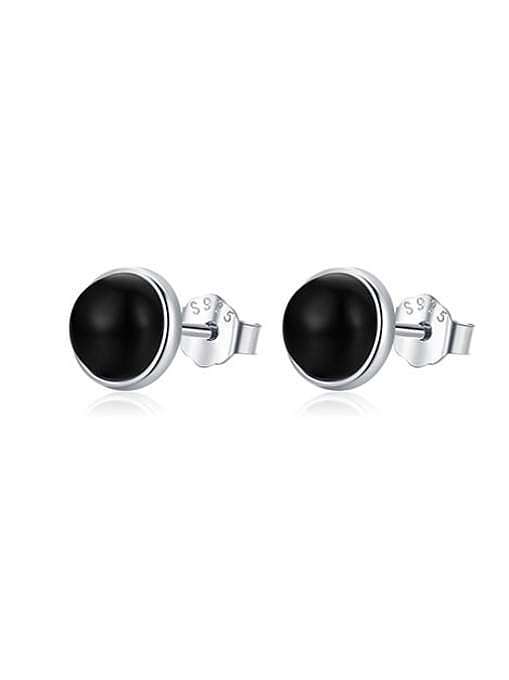 925 Sterling Silver Carnelian Round Vintage Stud Earring