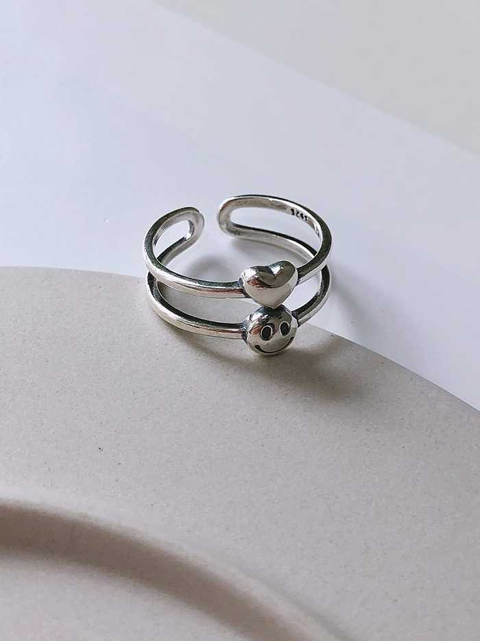 Minimalistischer stapelbarer Smiley-Ring aus 925er Sterlingsilber