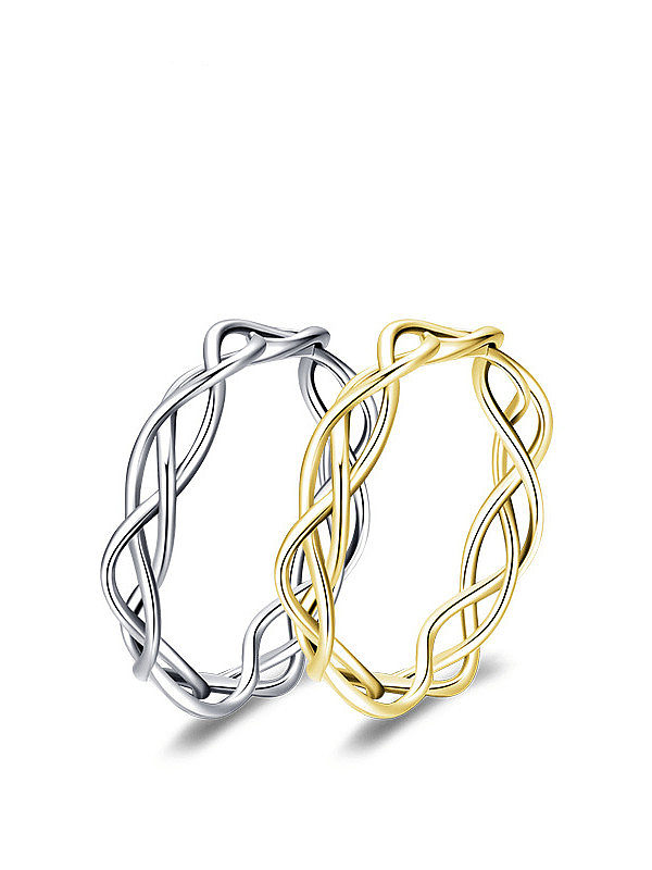 925 Sterling Silver Hollow Geometric Minimalist Band Ring