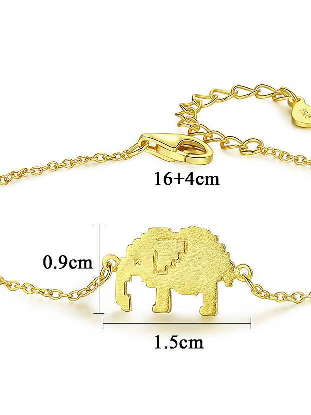Bracelets éléphant mignon en argent sterling 925