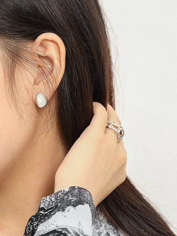 925 Sterling Silver Shell Water Drop Minimalist Stud Earring