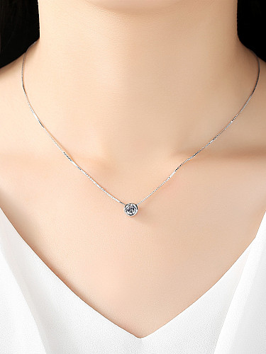 Sterling Silver classic AAA zircon Mini Necklace