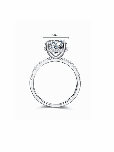 925 Sterling Silver Cubic Zirconia Geometric Dainty Band Ring