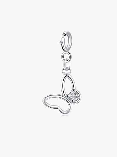 Pendentif papillon minimaliste en argent sterling 925 avec zircone cubique