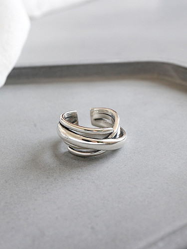 Anéis de prata esterlina 925 com banho de prata antigo tamanho livre irregular