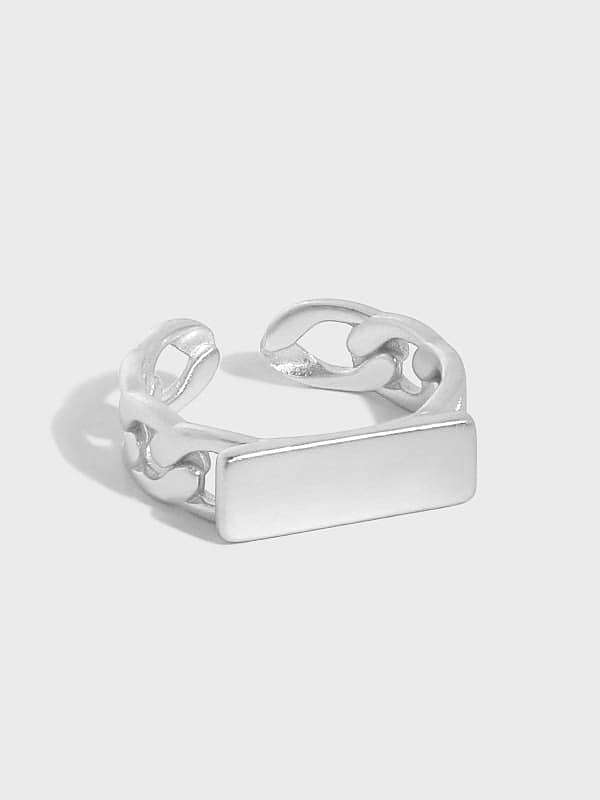 925 Sterling Silver Geometric Vintage Band Ring