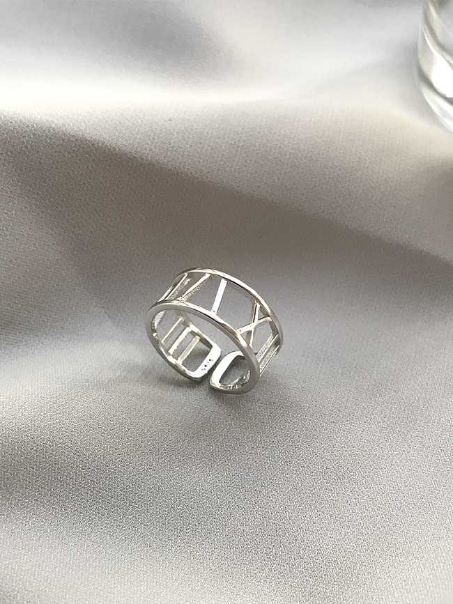 925 Sterling Silver Rome digital free size Ring