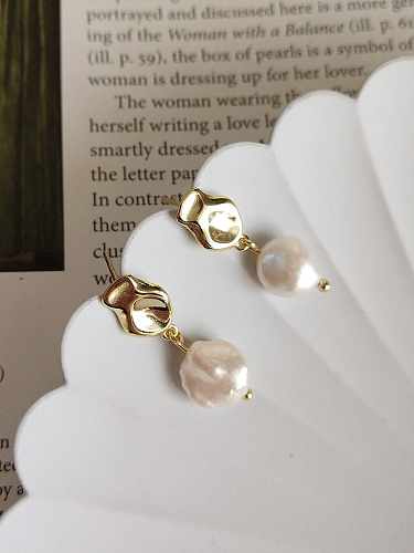 925 Sterling Silver Irregular Classic Special Shaped Ball Drop Earring