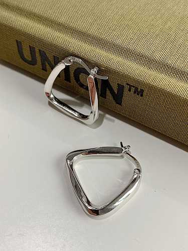 Boucles d'oreilles pendantes vintage en forme de triangle creux en argent sterling 925