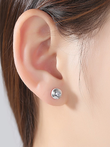 Sterling Silver grade AAA zircon Stud Earrings