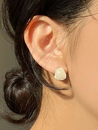 Boucles d'oreilles minimalistes géométriques en forme d'œil de chat en argent sterling 925