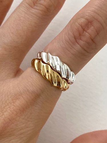 925 Sterling Silver Geometric Vintage Curve Band Ring