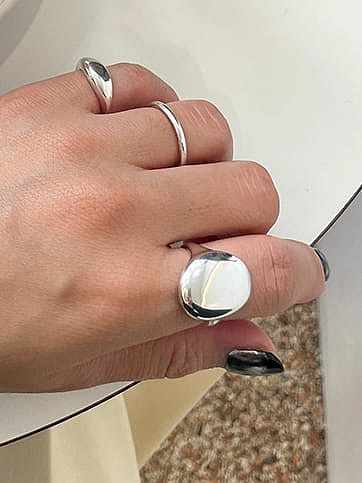 925 Sterling Silver Oval Minimalist Band Ring