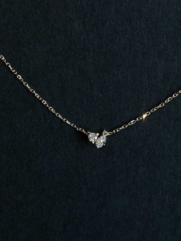 Unregelmäßige minimalistische Halskette aus 925er Sterlingsilber mit Zirkonia