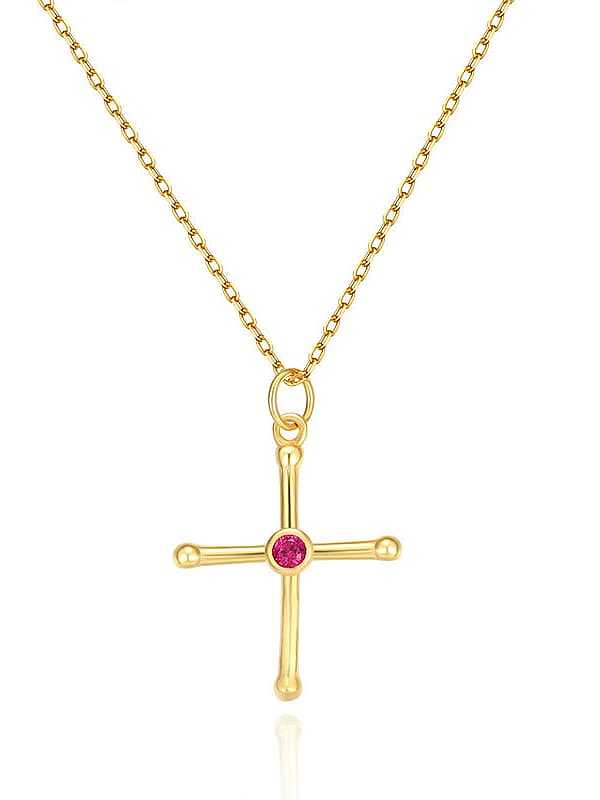 Collier religieux minimaliste avec croix en strass en argent sterling 925
