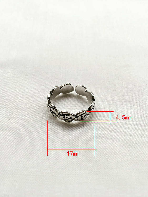 925 Sterling Silber Geometrische Blume Vintage stapelbarer Ring