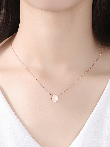 925 Sterling Silver With Glossy Simplistic Round Necklaces