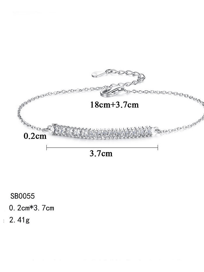Bracelet de luxe en argent sterling 925 avec oxyde de zirconium