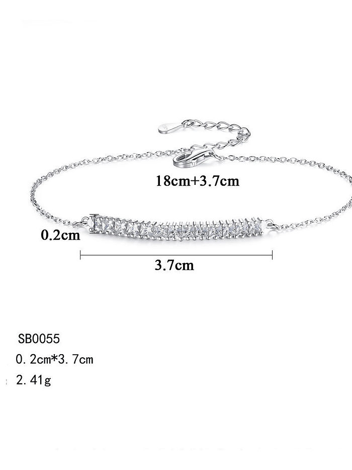 Pulsera de lujo de plata de ley 925 con circonitas cúbicas