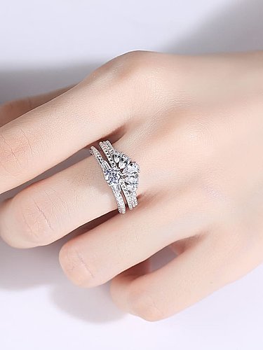 925 Sterling Silver Cubic Zirconia Crown Dainty Band Ring